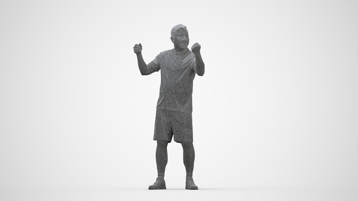 photogrammetry 3D man sport, realistic human model archviz FBX, wireframe back view