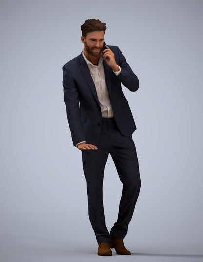 realistic 3D human man business, archviz people FBX OBJ for Blender