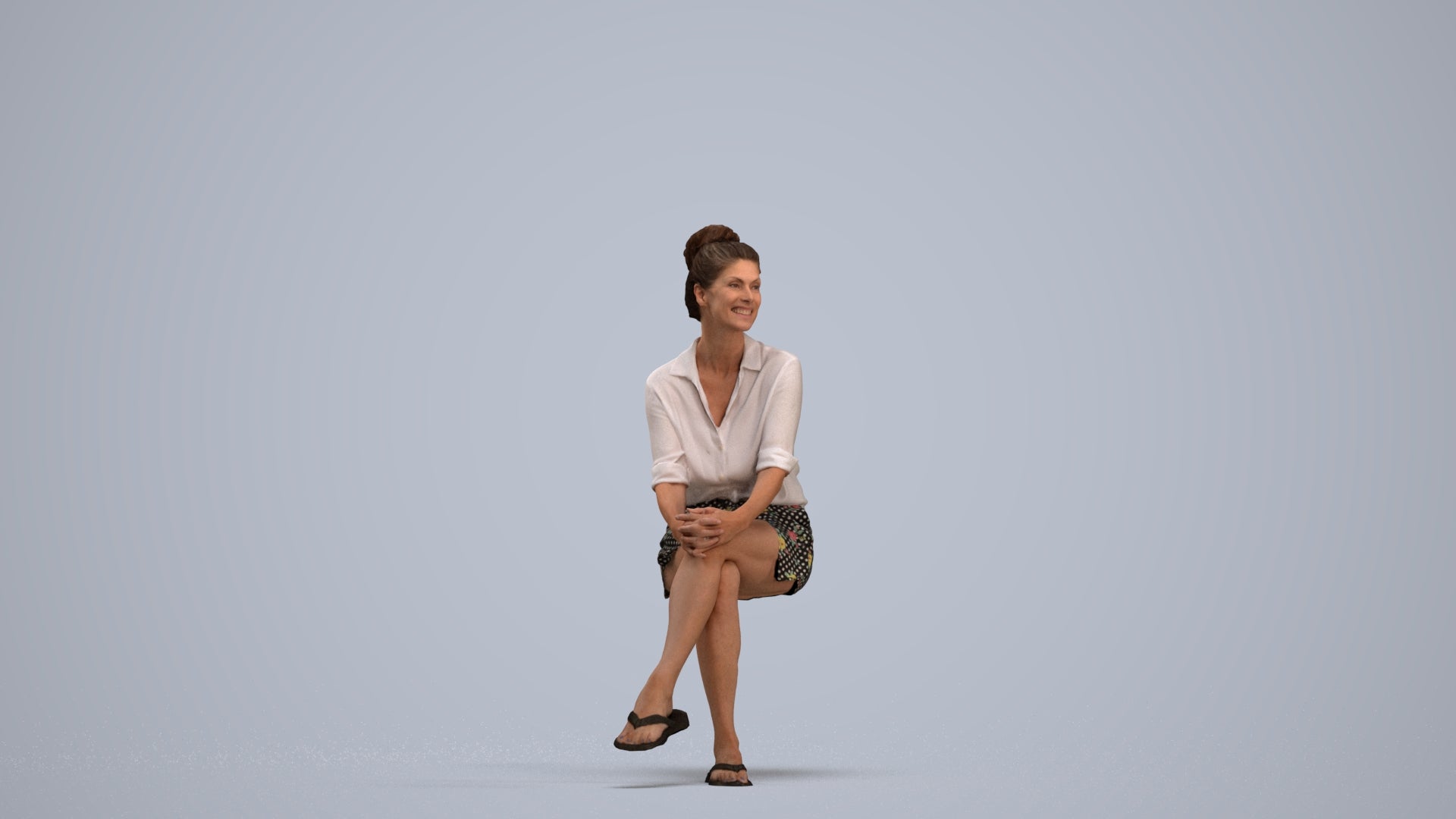 realistic 3D woman casual mix, scanned archviz people for Blender and 3ds Max, standing pose render