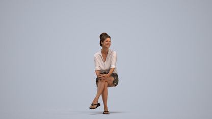 realistic 3D woman casual mix, scanned archviz people for Blender and 3ds Max, standing pose render
