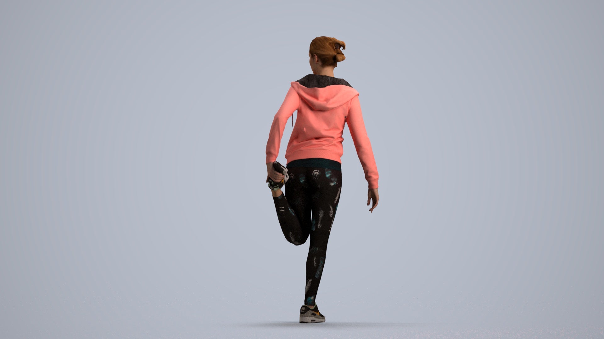 scanned 3D woman sport, photogrammetry people for Enscape and V-Ray, front view render