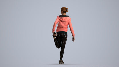 scanned 3D woman sport, photogrammetry people for Enscape and V-Ray, front view render