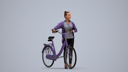 scanned 3D woman business walking, photogrammetry people for Enscape and V-Ray, standing pose render