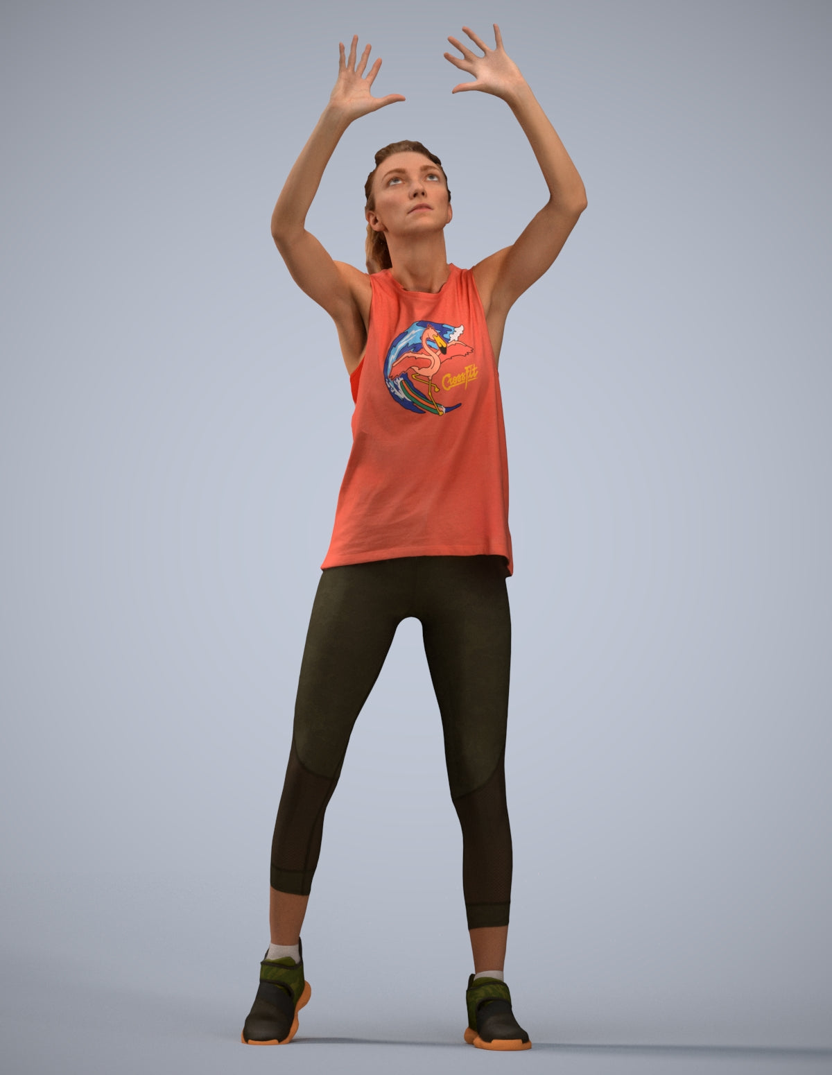 scanned 3D woman sport, photogrammetry people for Enscape and V-Ray