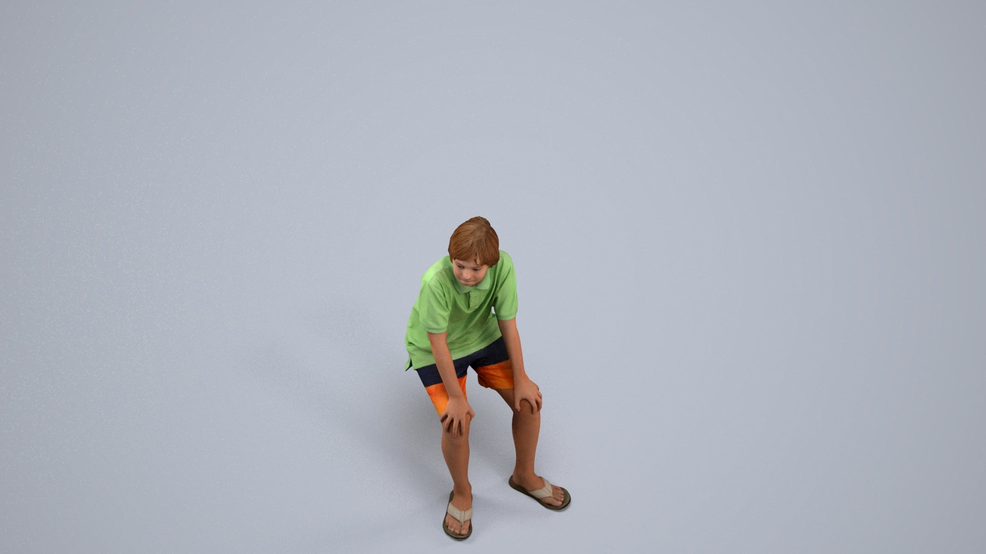 scanned 3D boy kids, photogrammetry people for Enscape and V-Ray, back view render