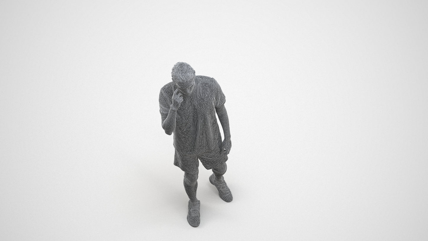 realistic 3D people man sport, render-ready for V-Ray and Corona, FBX OBJ, wireframe three-quarter view