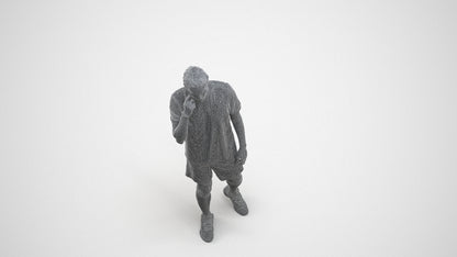 realistic 3D people man sport, render-ready for V-Ray and Corona, FBX OBJ, wireframe three-quarter view