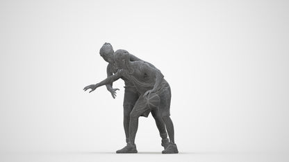 realistic 3D people woman sport, render-ready for V-Ray and Corona, FBX OBJ, wireframe back view