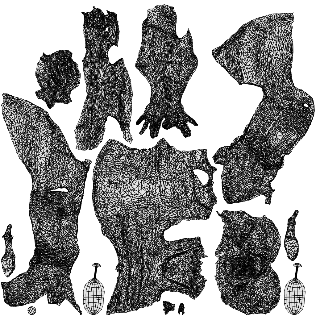 realistic 3D people senior woman casual sitting, render-ready for V-Ray and Corona, FBX OBJ, wireframe top-down view