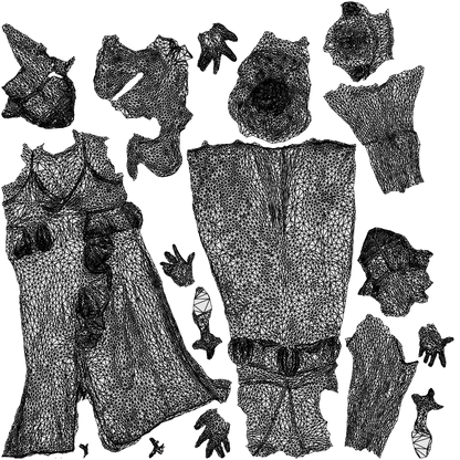 scanned 3D woman formal formalaffairs, photogrammetry people for Enscape and V-Ray, wireframe top-down view
