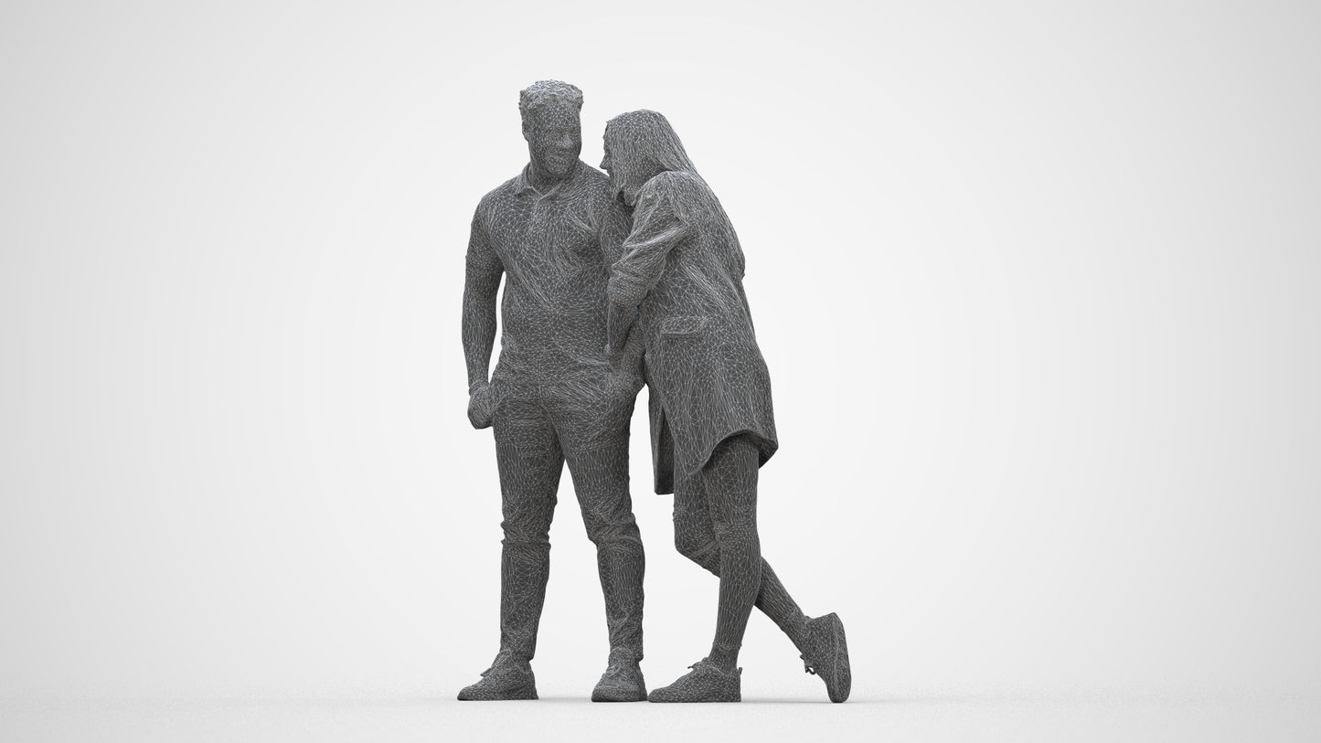 realistic 3D man casual shopping, scanned archviz people for Blender and 3ds Max, wireframe back view