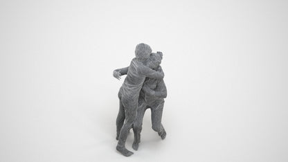realistic 3D human girl kids, archviz people FBX OBJ for Blender, wireframe three-quarter view