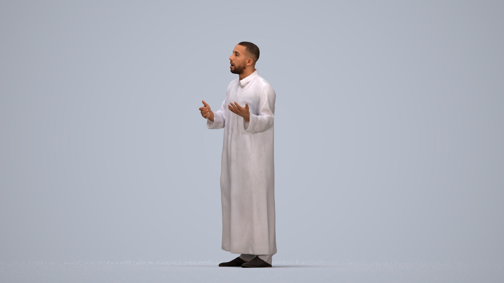 realistic 3D human man standing, archviz people FBX OBJ for Blender, top-down view render