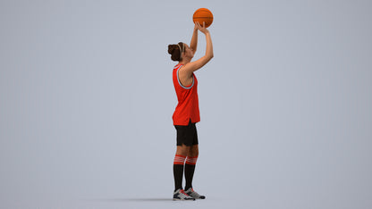 photogrammetry 3D woman sport, realistic human model archviz FBX, side view render