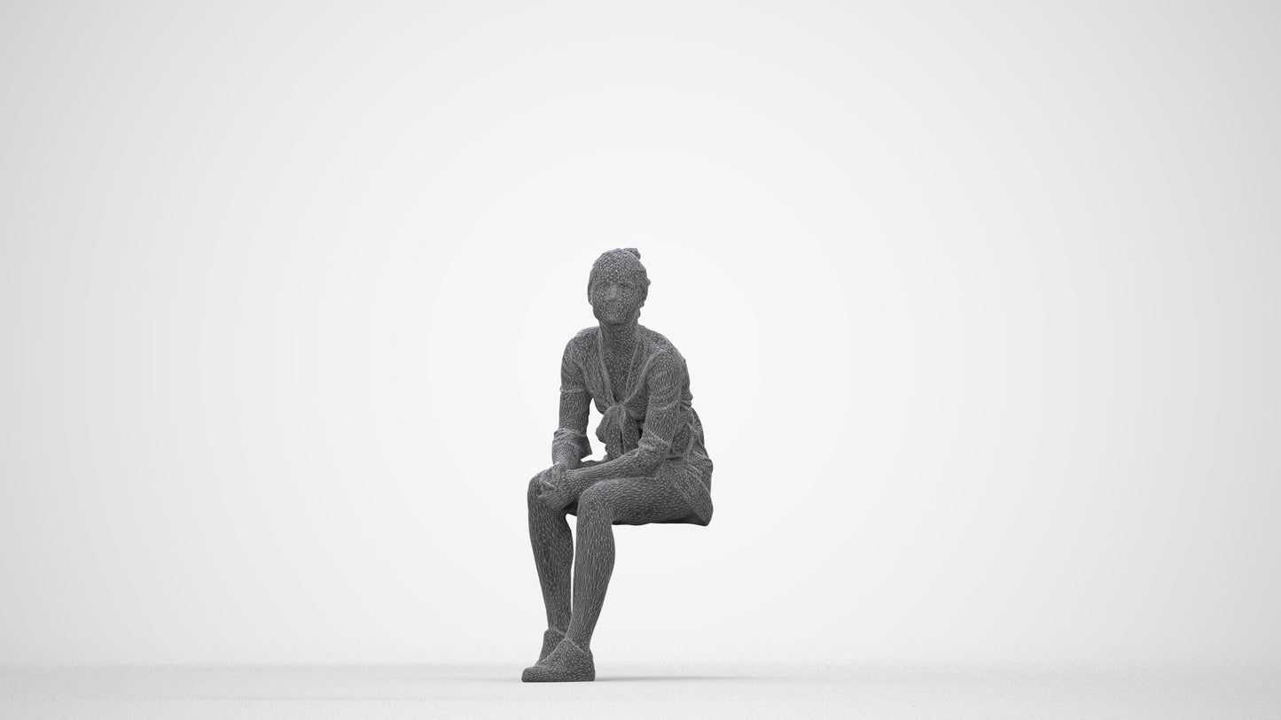 photogrammetry 3D girl casual kids, realistic human model archviz FBX, wireframe back view