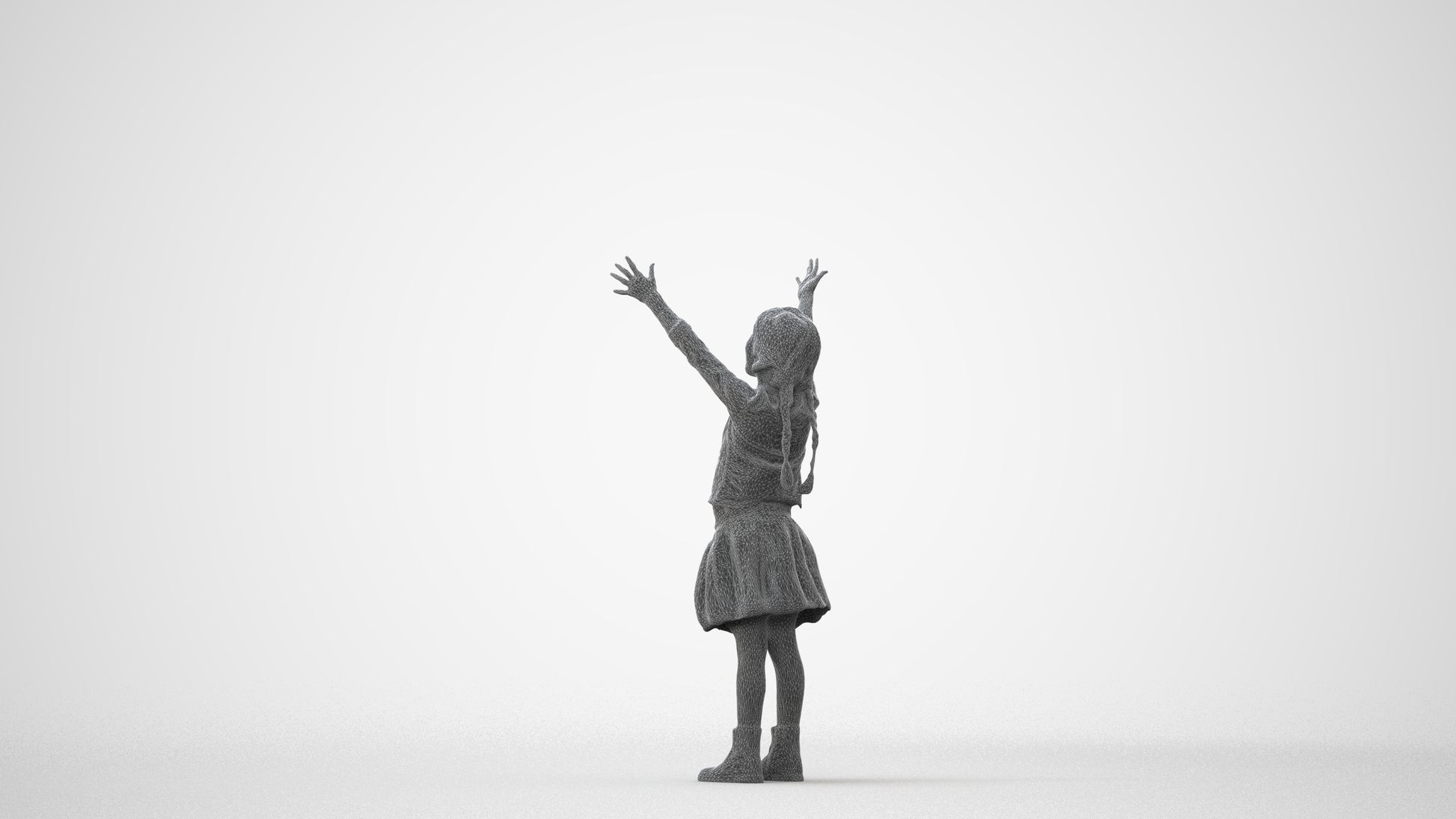 3D scanned girl kids casual, photorealistic archviz people for Enscape and SketchUp, square thumbnail