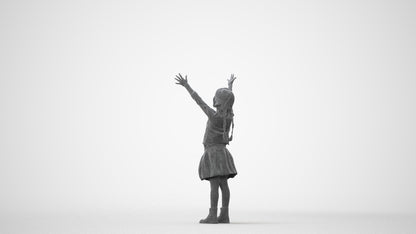 3D scanned girl kids casual, photorealistic archviz people for Enscape and SketchUp, square thumbnail