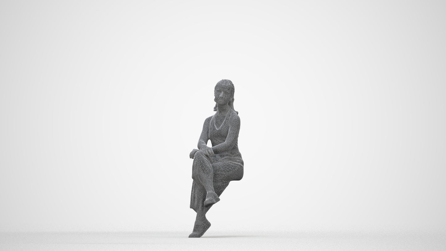 realistic 3D people girl casual kids, render-ready for V-Ray and Corona, FBX OBJ, wireframe back view