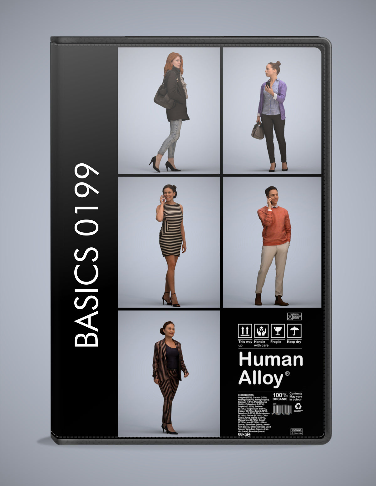 realistic 3D humans walking pack, 5 archviz people FBX OBJ for Blender