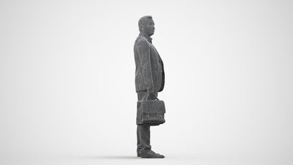 realistic 3D human man business, archviz people FBX OBJ for Blender, wireframe side view