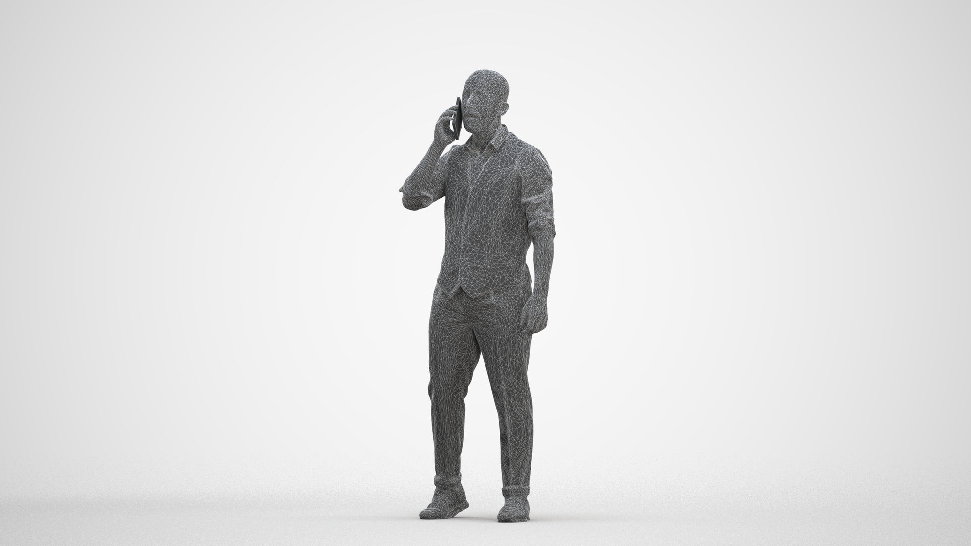 realistic 3D man business, scanned archviz people for Blender and 3ds Max, three-quarter front view render