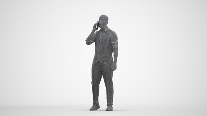 realistic 3D man business, scanned archviz people for Blender and 3ds Max, three-quarter front view render