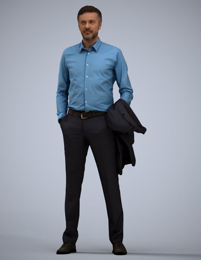 photogrammetry 3D man business, realistic human model archviz FBX