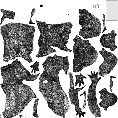 scanned 3D woman casual sitting, photogrammetry people for Enscape and V-Ray, wireframe top-down view
