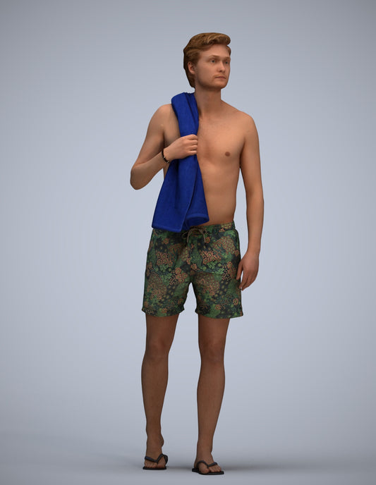 realistic 3D people man sport, render-ready for V-Ray and Corona, FBX OBJ