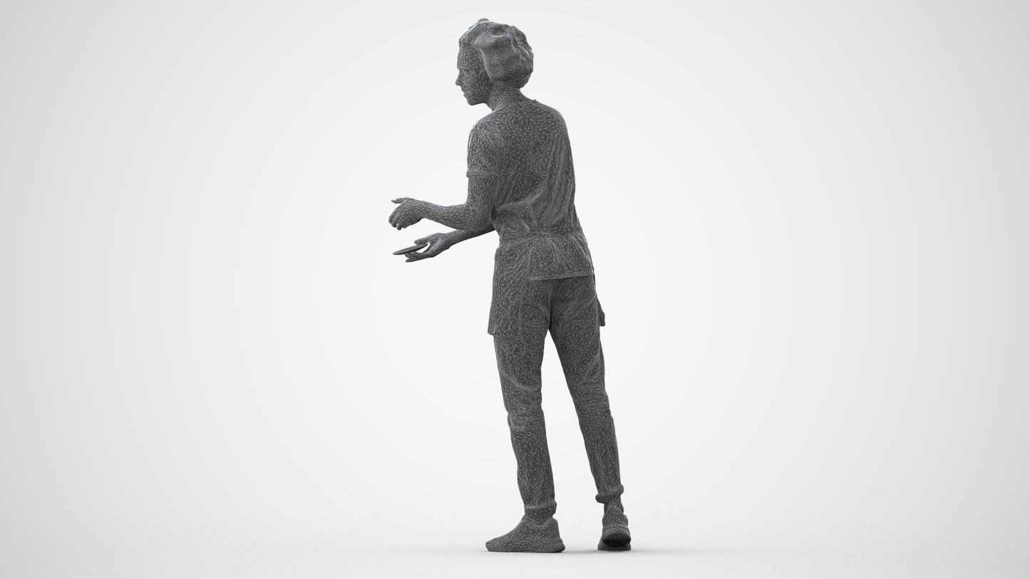 realistic 3D human man standing, archviz people FBX OBJ for Blender, square thumbnail
