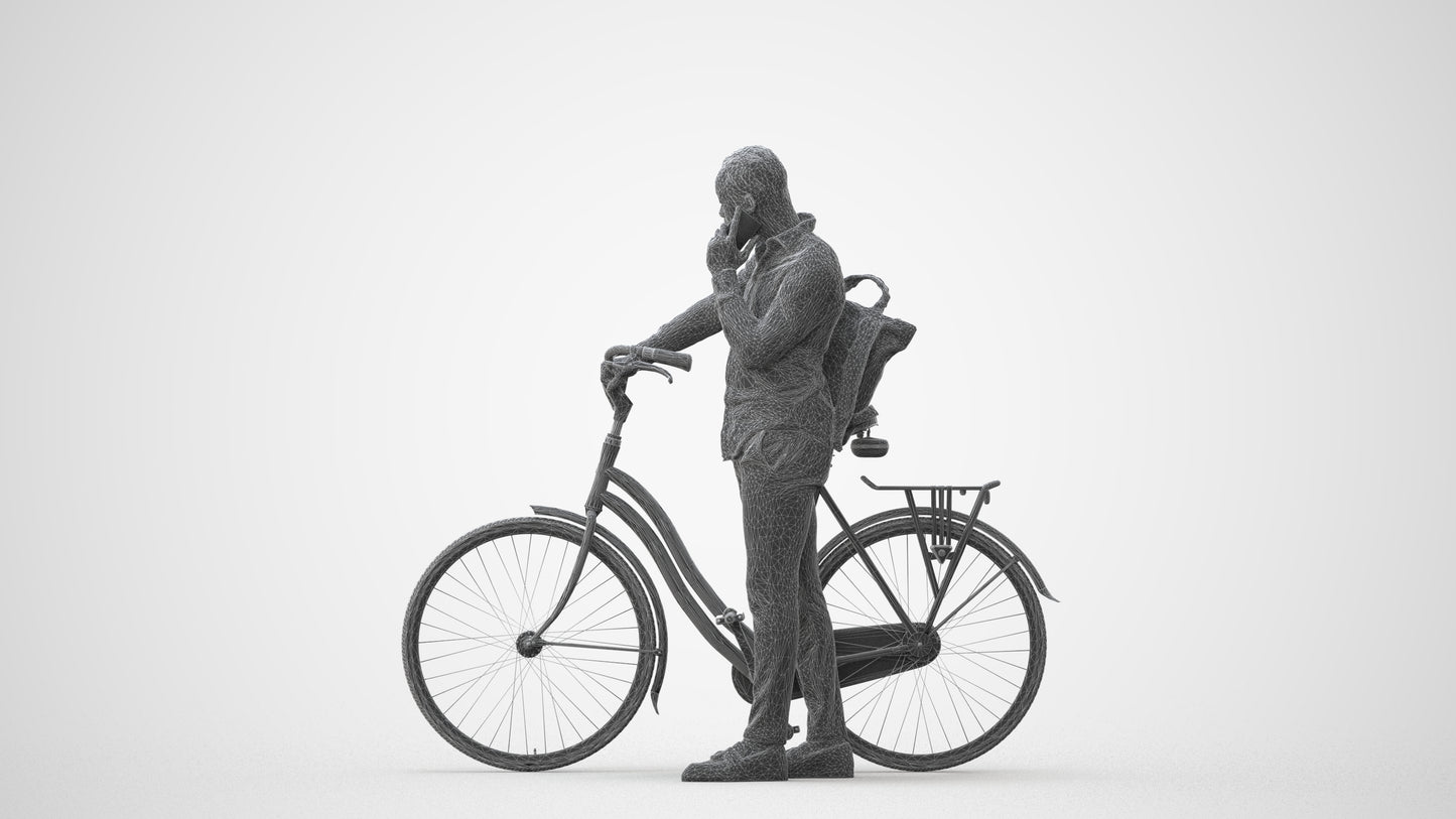 realistic 3D people man business cycling, render-ready for V-Ray and Corona, FBX OBJ, square thumbnail