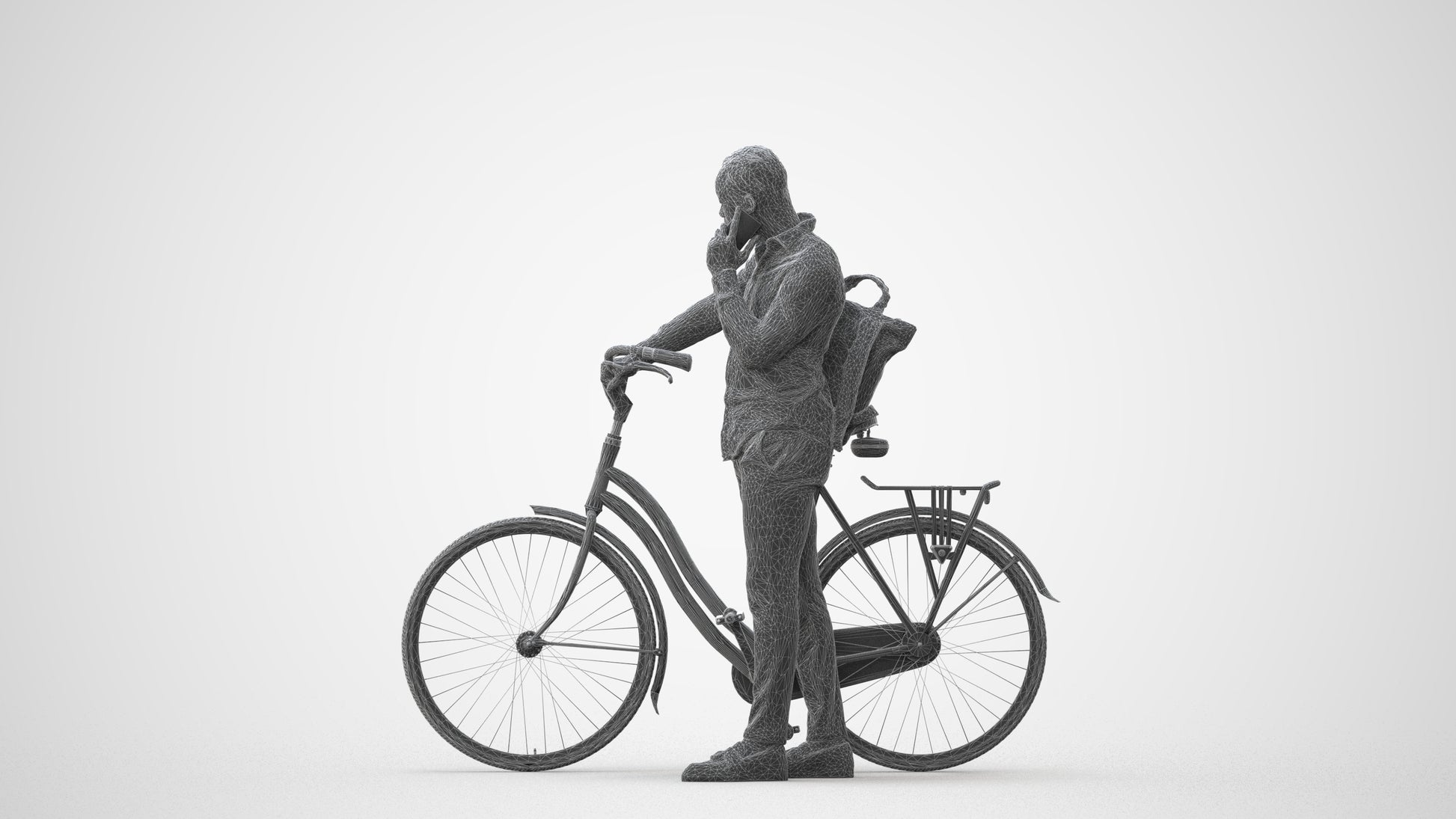 realistic 3D people man business cycling, render-ready for V-Ray and Corona, FBX OBJ, square thumbnail