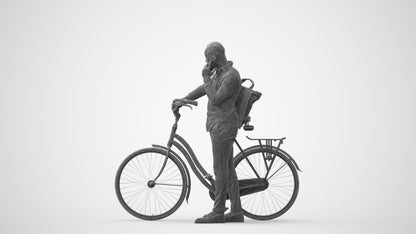 realistic 3D people man business cycling, render-ready for V-Ray and Corona, FBX OBJ, square thumbnail