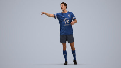 3D human model man sport, photogrammetry scanned person for archviz, standing pose render