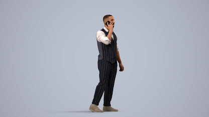realistic 3D man business, scanned archviz people for Blender and 3ds Max, side view render