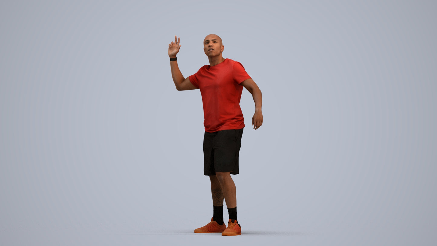 photogrammetry 3D man sport, realistic human model archviz FBX, standing pose render