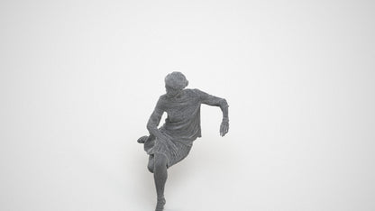 3D scanned woman sitting casual, photorealistic archviz people for Enscape and SketchUp, wireframe three-quarter view