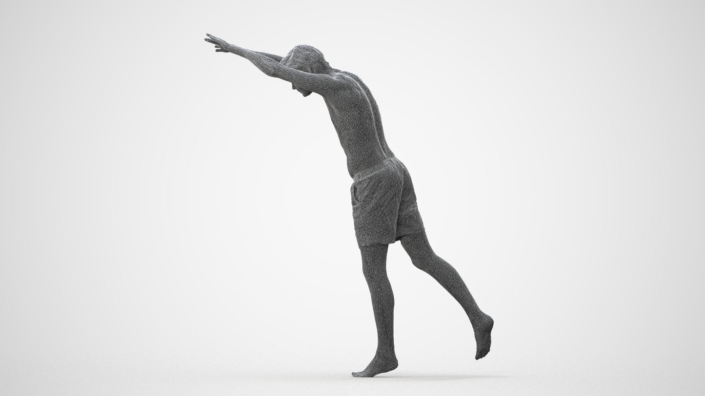 3D people model man pool, scanned human for 3ds Max rendering, square thumbnail