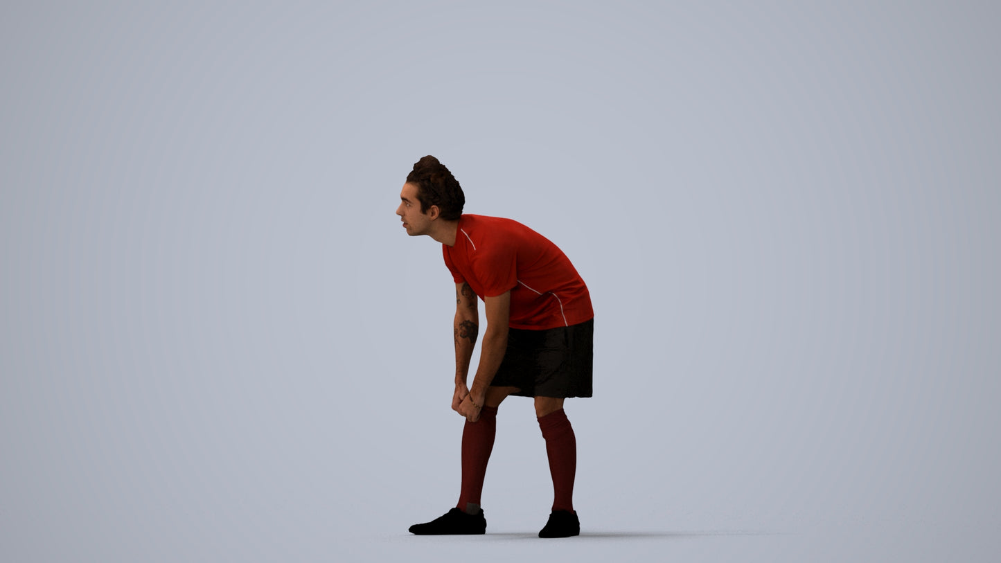 realistic 3D man sport, scanned archviz people for Blender and 3ds Max, three-quarter view render