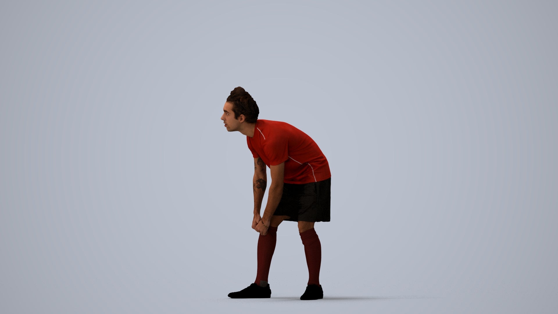 realistic 3D man sport, scanned archviz people for Blender and 3ds Max, three-quarter view render