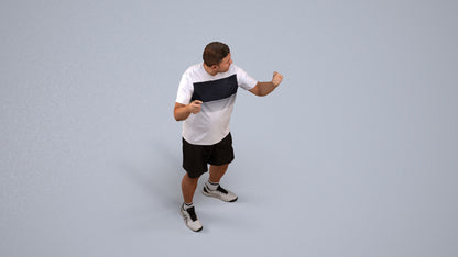 photogrammetry 3D man sport, realistic human model archviz FBX, back view render