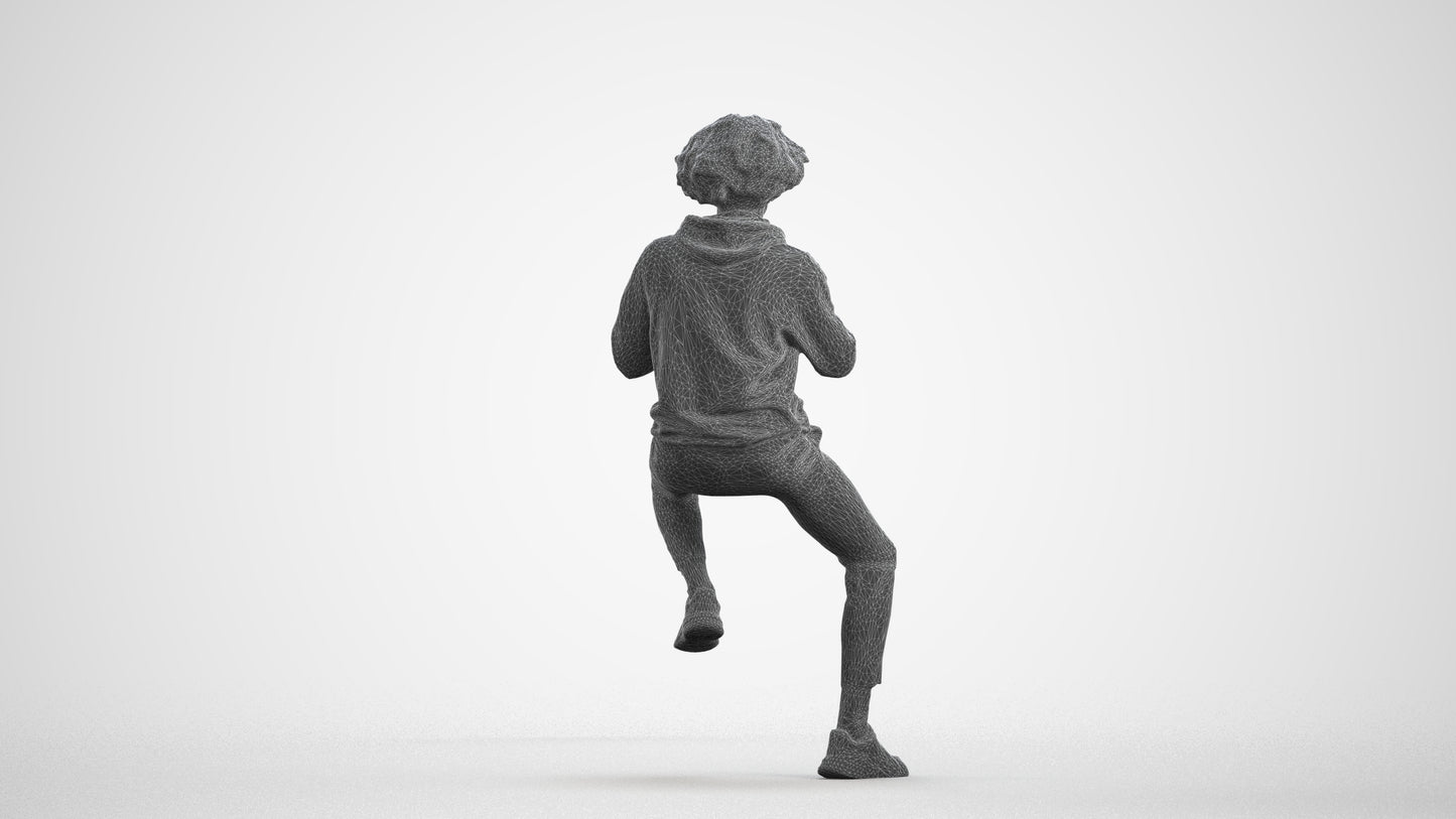 realistic 3D people man casual sitting, render-ready for V-Ray and Corona, FBX OBJ, wireframe front view