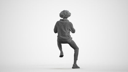 realistic 3D people man casual sitting, render-ready for V-Ray and Corona, FBX OBJ, wireframe front view