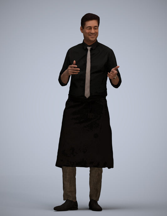 3D people model man hospitality, scanned human for 3ds Max rendering