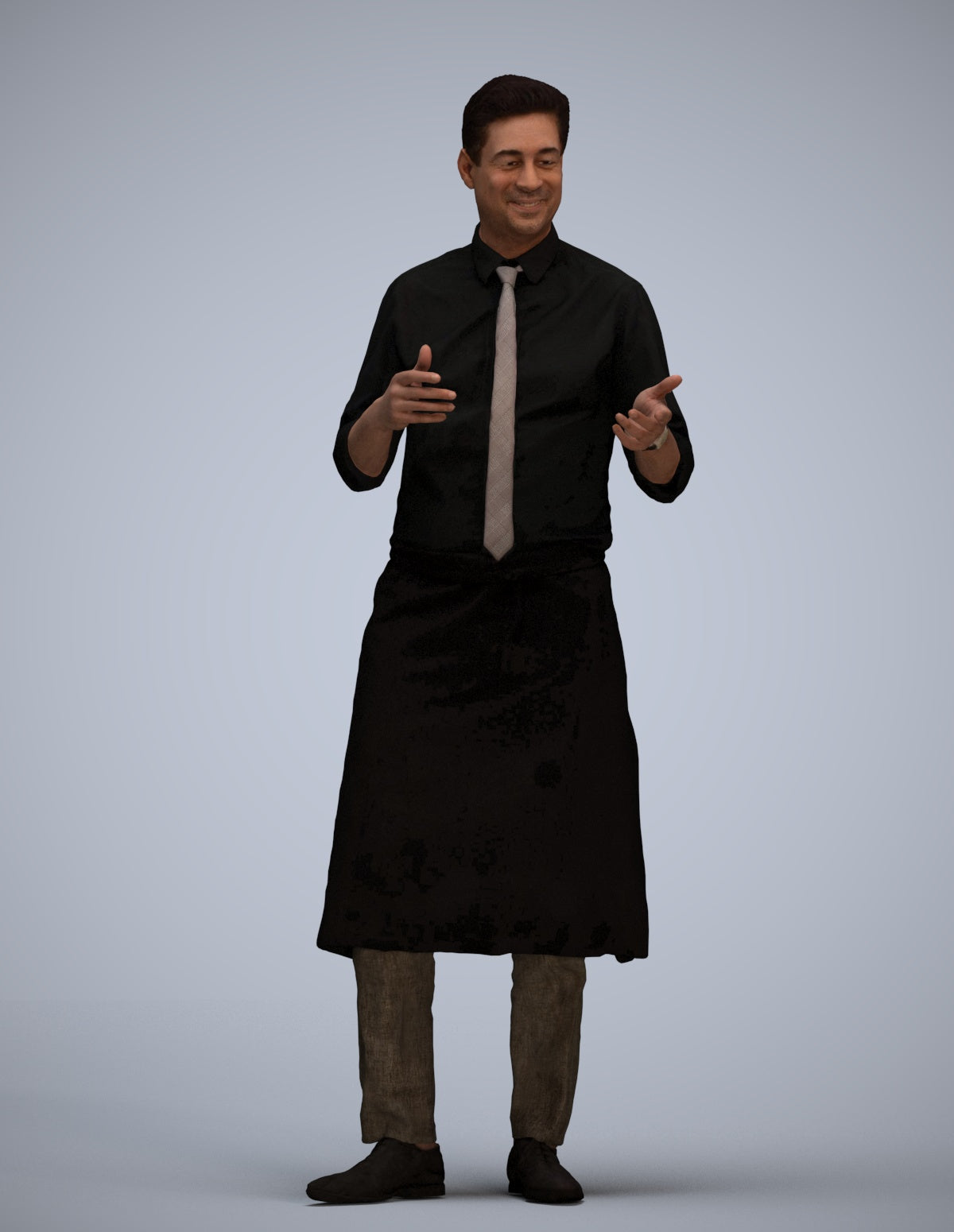 3D people model man hospitality, scanned human for 3ds Max rendering