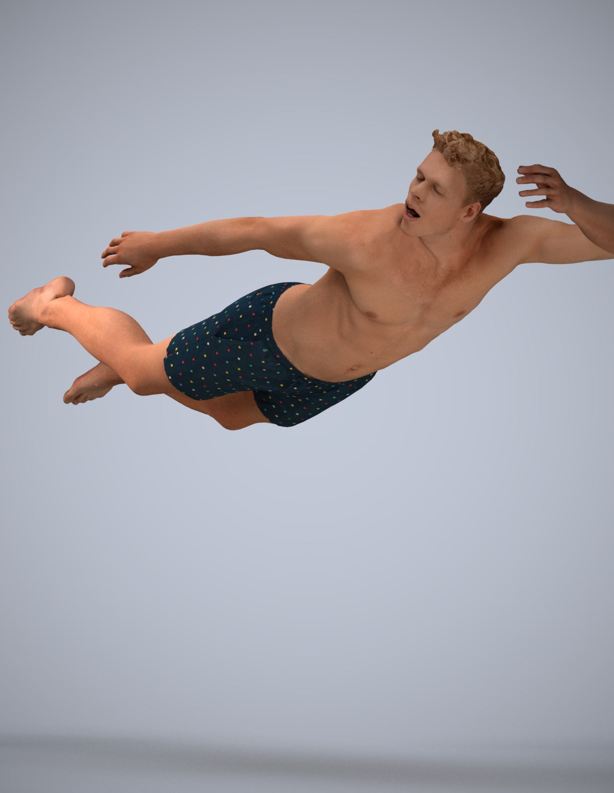 realistic 3D people man sport pool, render-ready for V-Ray and Corona, FBX OBJ