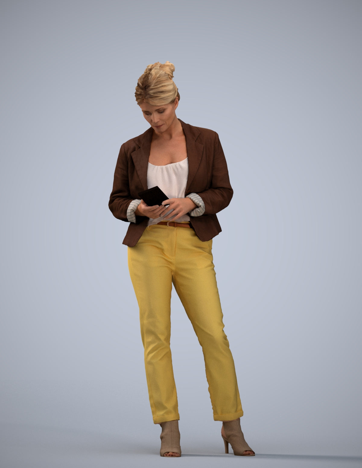 3D people model woman business standing, scanned human for 3ds Max rendering