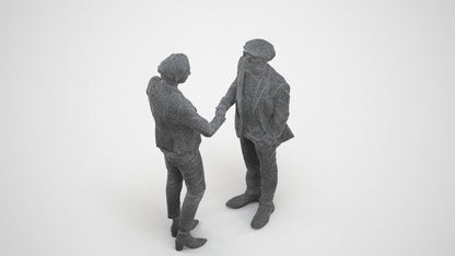 3D scanned woman business, photorealistic archviz people for Enscape and SketchUp, wireframe three-quarter view