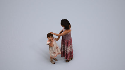 realistic 3D people girl casual kids, render-ready for V-Ray and Corona, FBX OBJ, back view render