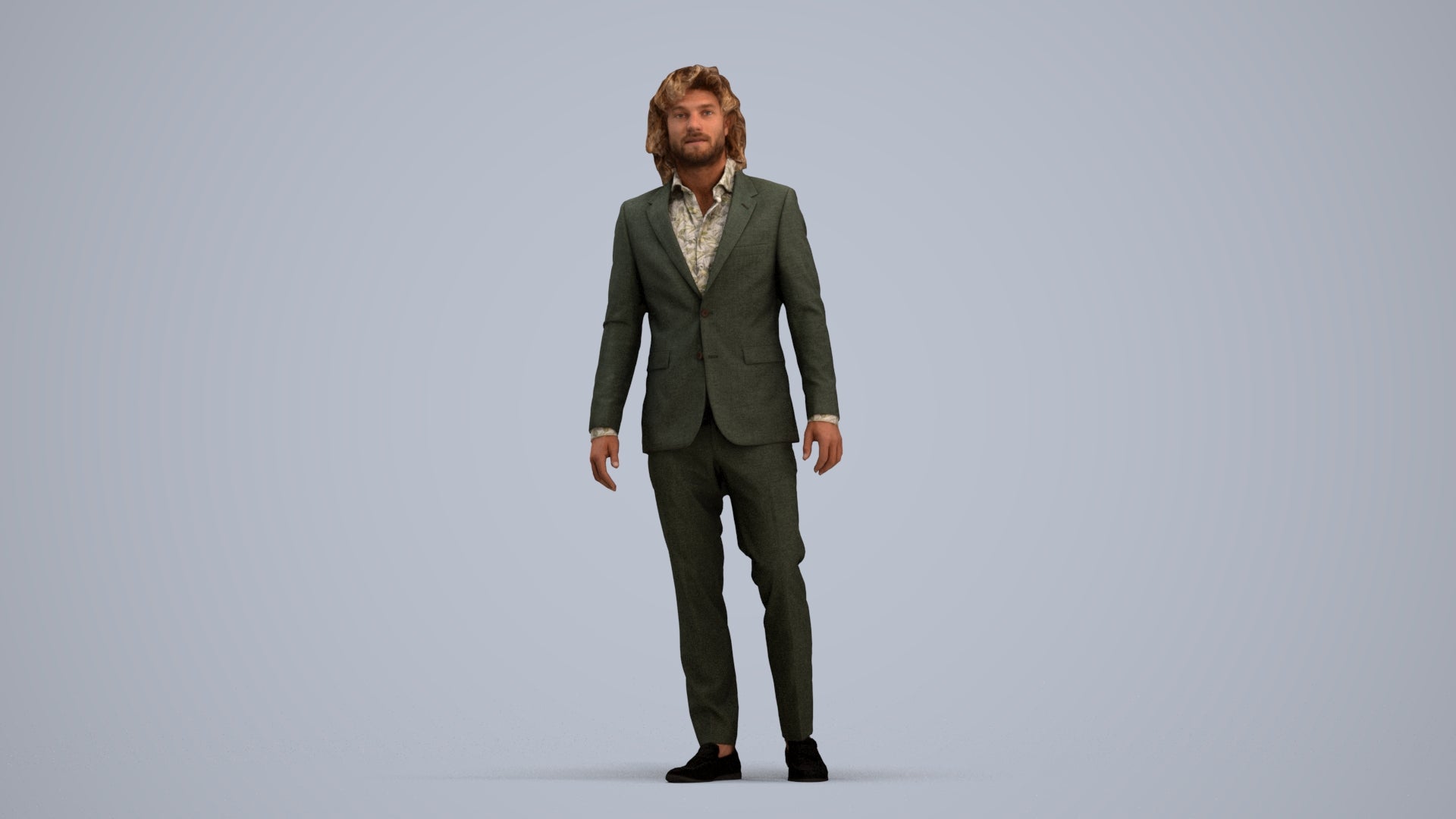 scanned 3D man business, photogrammetry people for Enscape and V-Ray, standing pose render